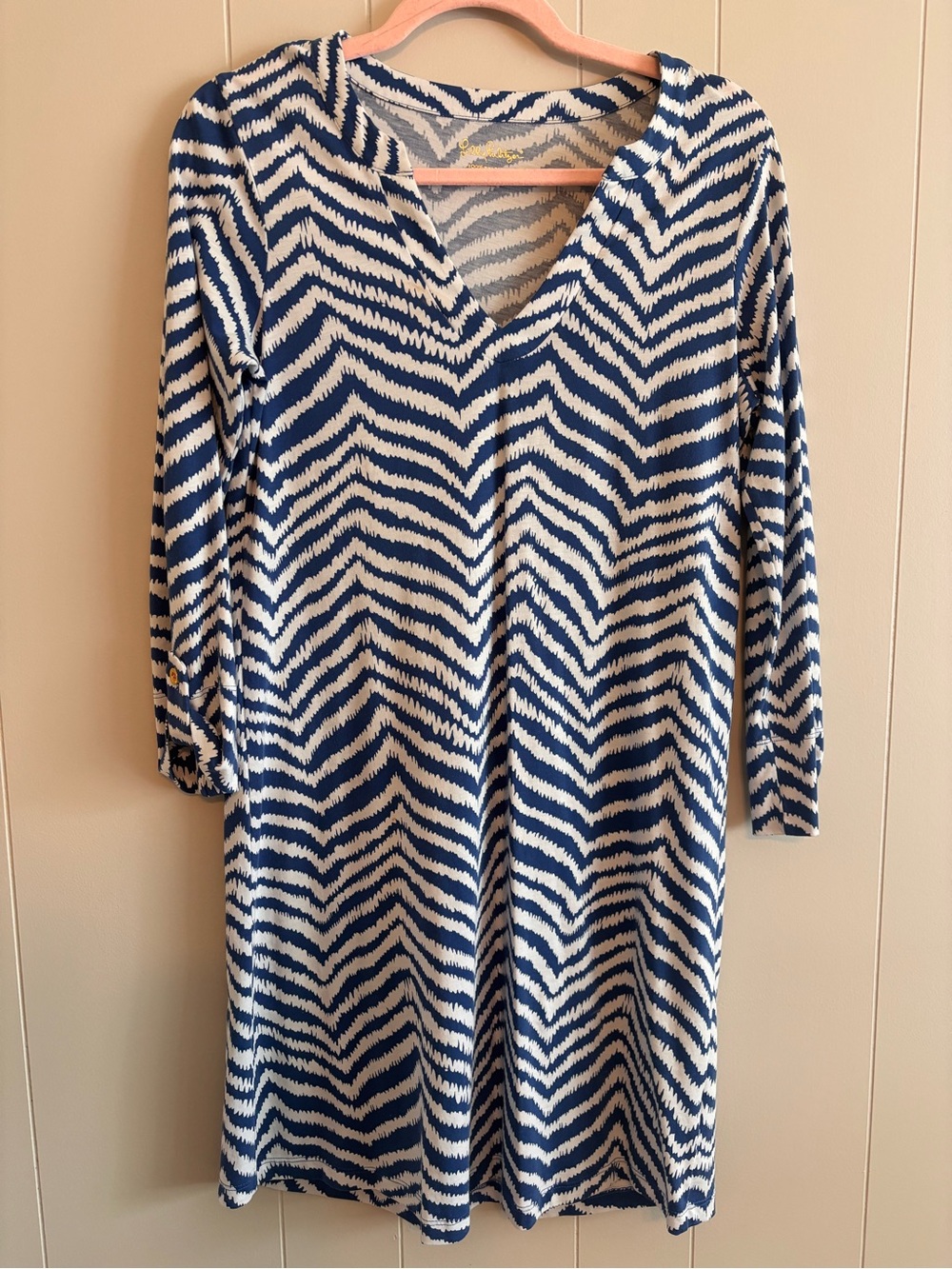 Lilly Pulitzer Navy and White Chevron Top